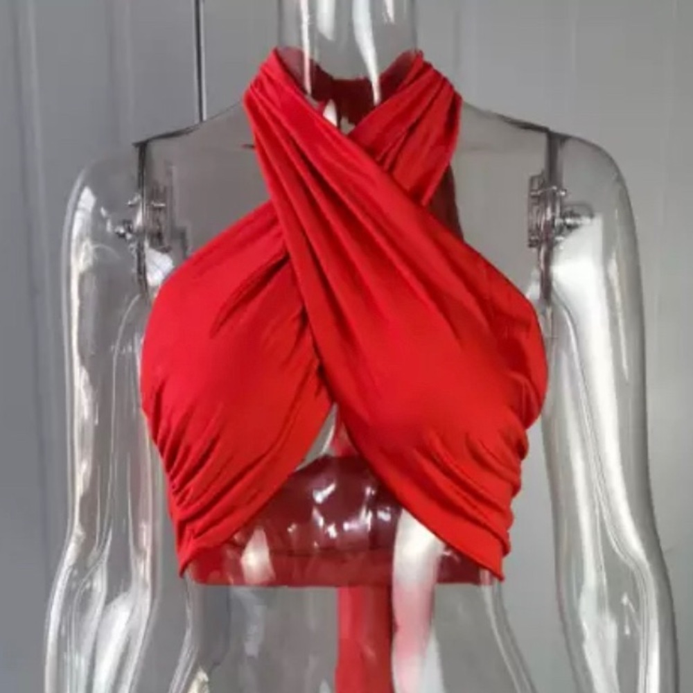 Red Wrap Top ❤️ - Picture 3 of 4